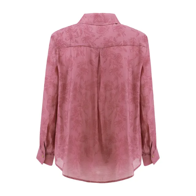 【ILEY 伊蕾】典雅輕柔透氣大尖領襯衫(桃色；M-XL；1241591502)