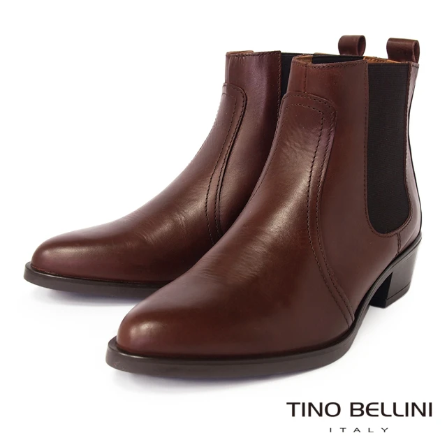 TINO BELLINI 貝里尼 義大利進口尖頭切爾西短靴FWNV016C(焦糖)