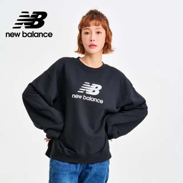 【NEW BALANCE】NB 大學T衛衣長袖上衣_女性_黑色_WT41503BK(美版 版型偏大)