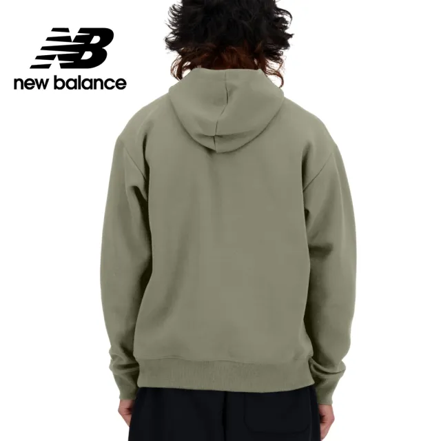 【NEW BALANCE】NB 太空棉感內刷毛連帽上衣_男性_綠色_MT41571OVN(美版 版型偏大)