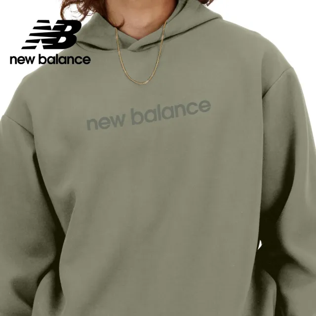 【NEW BALANCE】NB 太空棉感內刷毛連帽上衣_男性_綠色_MT41571OVN(美版 版型偏大)