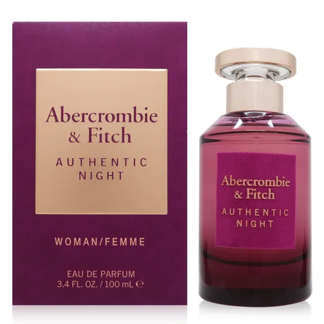 【Abercrombie & Fitch】Authentic Night 真我夜色女性淡香精 EDP 100ml(平行輸入)