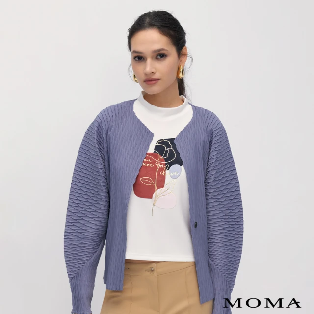 MOMA 橫條紋斗篷式針織毛衣(白色) 推薦