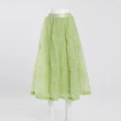 【MOMA】氣質雙層花紗長裙(淺綠色)