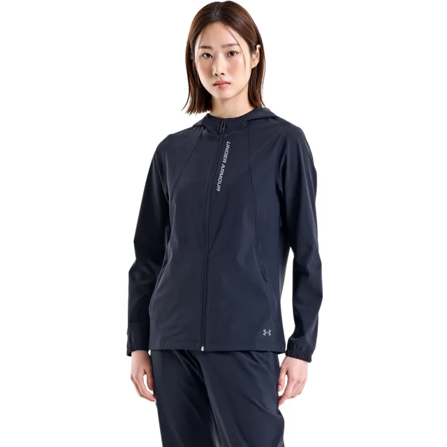 【UNDER ARMOUR】UA 女  OutRun the Storm 連帽外套_1377043-002(黑色)