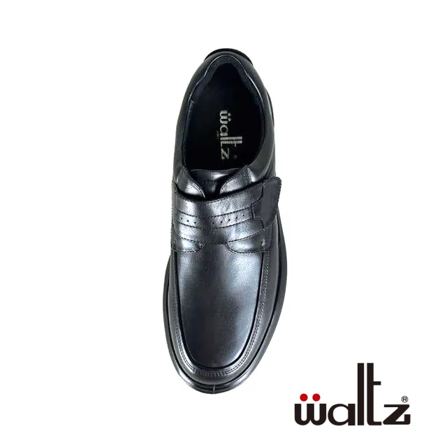 【Waltz】寬楦 氣墊鞋 魔鬼氈皮鞋 紳士鞋 樂福鞋(4W514090-02 華爾滋皮鞋)