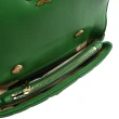 【TORY BURCH】簡約經典雙T LOGO條紋皮革翻蓋手提包兩用包(綠)
