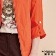 【MYSHEROS 蜜雪兒】棉質拉鍊夾克外套 抽繩連帽設計 反摺釦袖(橙)