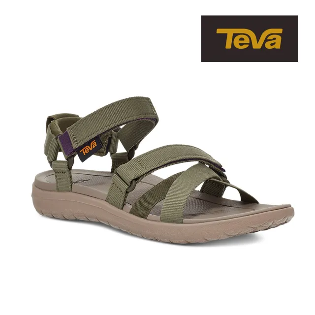 【TEVA】原廠貨 女 Sanborn Mia 輕量織帶涼鞋/雨鞋/水鞋(橄欖綠-TV1116650OBNC)