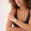 【FOSSIL 官方旗艦館】Carlie系列 復古風尚手鍊式女錶 不鏽鋼鍊帶指針手錶 30MM(多色可選/母親節)