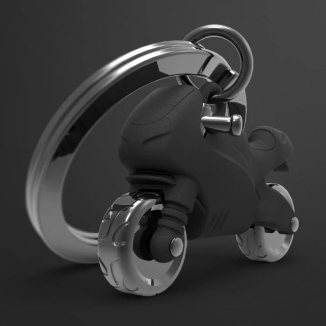 【Metalmorphose】MTM消光黑摩托車造型質感鑰匙圈(任2件贈真皮鑰匙掛環)