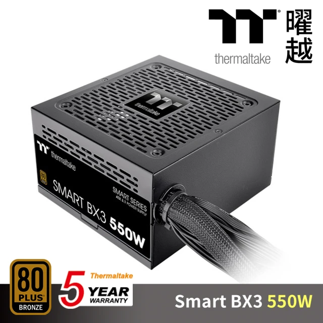 Thermaltake 曜越 Smart BX3 550W 銅牌認證 電源供應器 ATX 3.1 五年保(PS-SPD-0550NNFABT-3)
