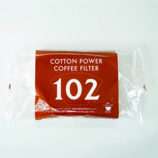 哈亞極品咖啡 Cotton Power 1~4人用102梯形棉濾紙(60入/包)