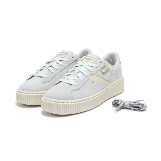 PUMA 休閒鞋 運動鞋 女鞋 Suede Platform Cutout Wns 白色 灰白(39723303)