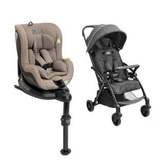 【Chicco】Seat2Fit Isofix安全汽座 0-4歲 I-size規格+PRESTO魔術瞬收手推車(嬰兒手推車)