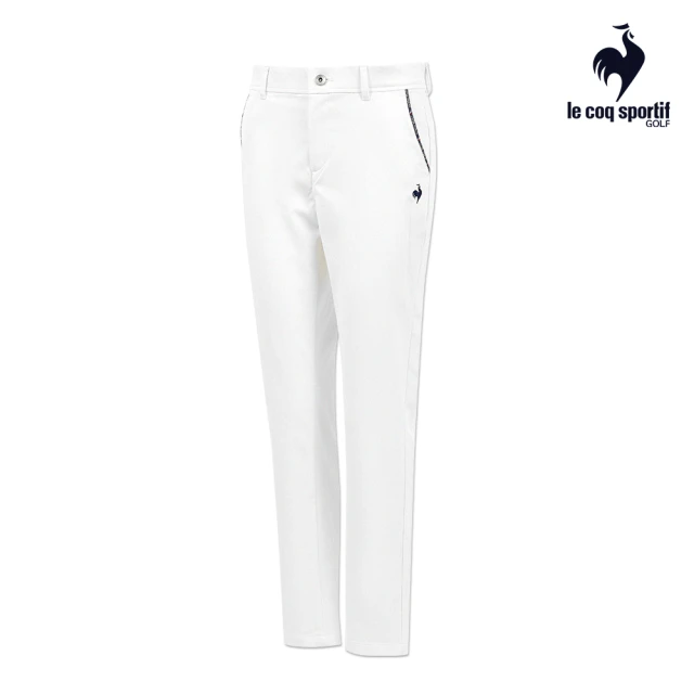 LE COQ SPORTIF 公雞 高爾夫系列 女款白色彈性減壓機能九分長褲 QLT8J802
