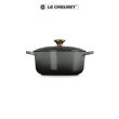 【Le Creuset】典藏琺瑯鑄鐵鍋圓鍋 18cm(百里香綠-金頭-內鍋白)