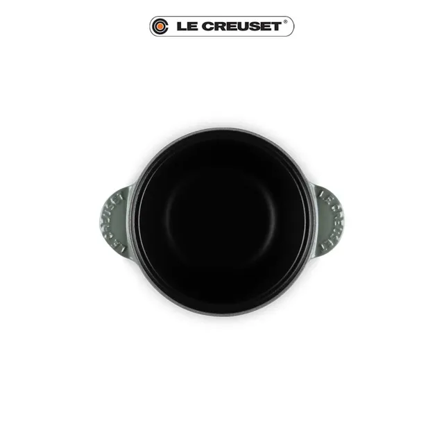 【Le Creuset】萬用窈窕鑄鐵鍋 18(百里香綠-金頭-內鍋黑)