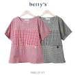 【betty’s 貝蒂思】百變日系格紋拼接短袖上衣(共二色)