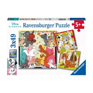 【Ravensburger】維寶拼圖 迪士尼貓狗大集合 3*49片