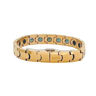 【KOTO】富貴金子彈版健康能量手鍊 蝴蝶扣款 B-038RG附原廠禮盒(鍺磁石能量手環)