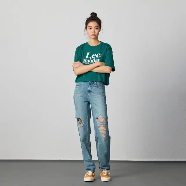【Lee】女裝 牛仔褲 / 411 高腰舒適小直筒 淺藍洗水(LB417036806)