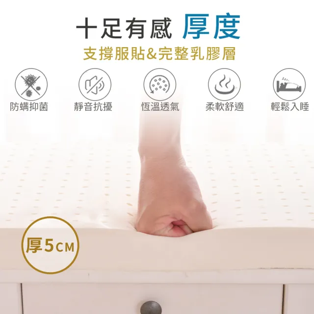 【LooCa】石墨烯+5cm厚乳膠硬式獨立筒床墊(雙人5尺-送防蹣噴霧150mlx6)