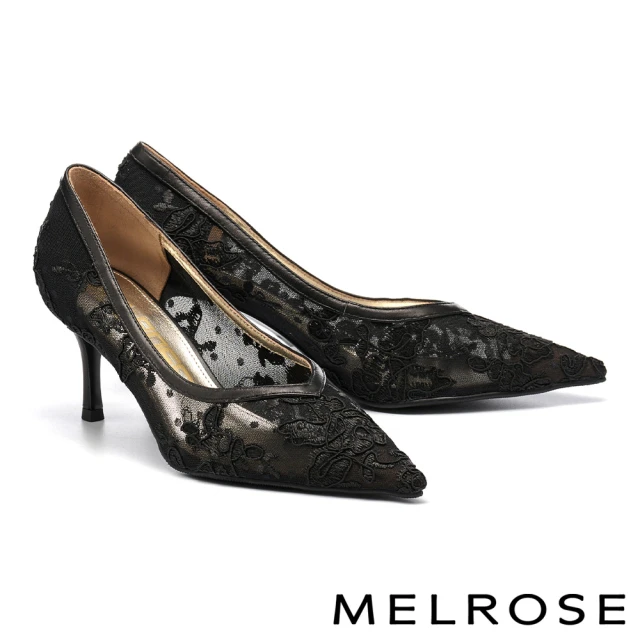 MELROSE 美樂斯 質感花朵造型全真皮夾腳厚底拖鞋(棕)