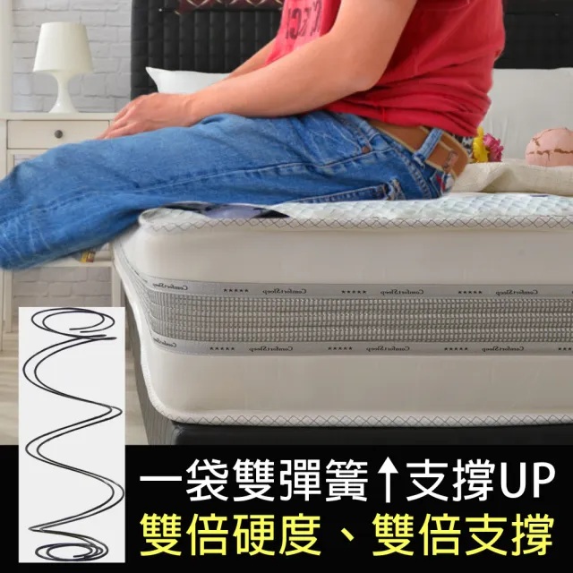 【LooCa】比利時防蹣抗敏護框硬式獨立筒床墊(雙人5尺-送防蹣被)