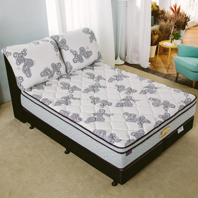 【床的世界】美國首品皇家系列天絲乳膠邊框加強舒適層加厚獨立筒床墊 - 雙人 5 x 6.2 尺