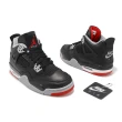 【NIKE 耐吉】Air Jordan 4 Retro Bred Reimagined 黑 紅 大童 女鞋 4代(FQ8213-006)