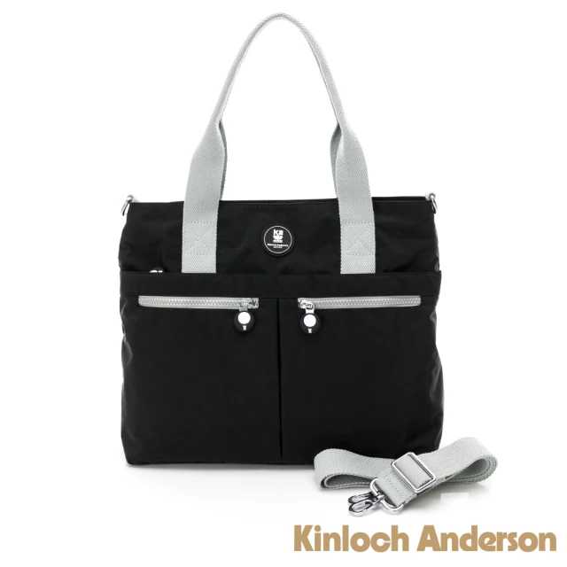 【Kinloch Anderson 金安德森】迷霧森林 拉鍊前袋手提斜側包(黑色)