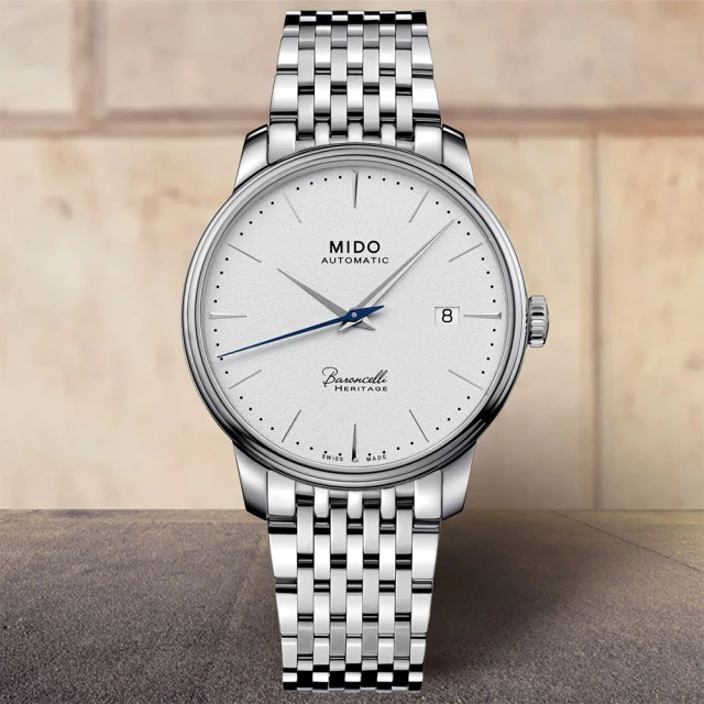 MIDO 美度MIDO 美度 官方授權 Baroncelli 永恆系列 72小時動力儲存機械錶-39mm 新年禮物(M0274071101100)