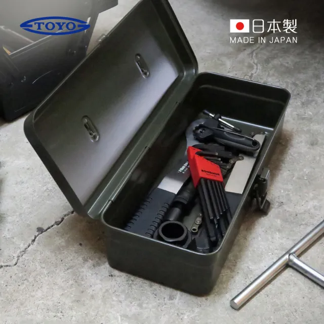 【日本TOYO】T-320 日製方型提把式鋼製單層工具箱(32公分/收納箱/手提箱)