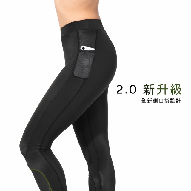 【A-MYZONE】女款 專業馬拉松 經典護膝壓力褲 全段加壓減緩疲勞(護膝/快乾/排汗/防曬/加速恢復)