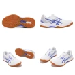 【asics 亞瑟士】排球鞋 GEL-Task 3 女鞋 白 藍 皮革 亞瑟膠 緩衝 室內運動 羽排鞋 亞瑟士(1072A082104)