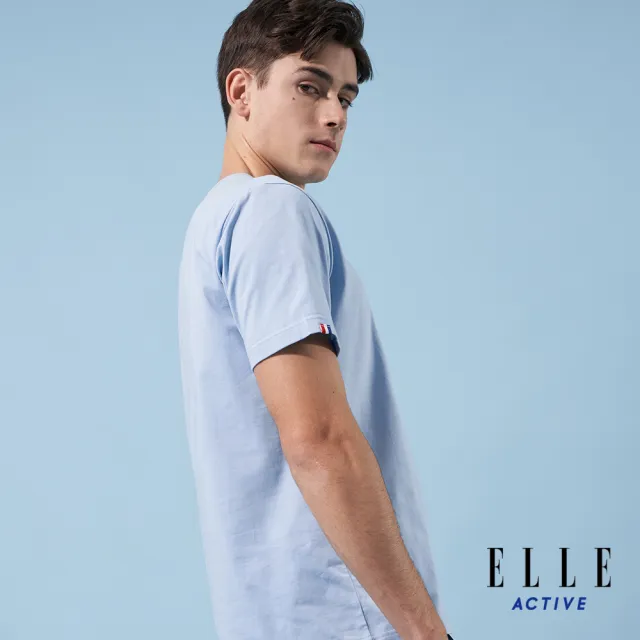 【ELLE ACTIVE】男款 圓領短袖T恤-淺藍色(EA24M2M1602#31)
