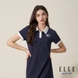 【ELLE ACTIVE】女款 簡約修身配色連身洋裝-深藍色(EA24M2W2601#39)