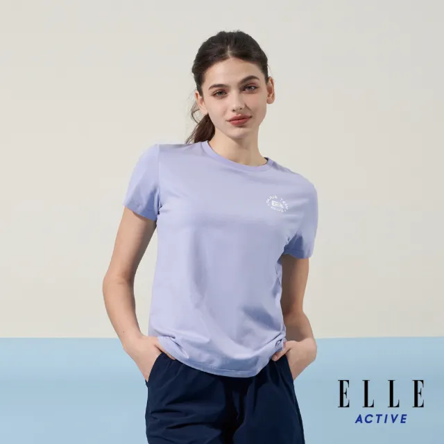 【ELLE ACTIVE】女款 圓領短袖T恤-紫色(EA24M2W1602#25)