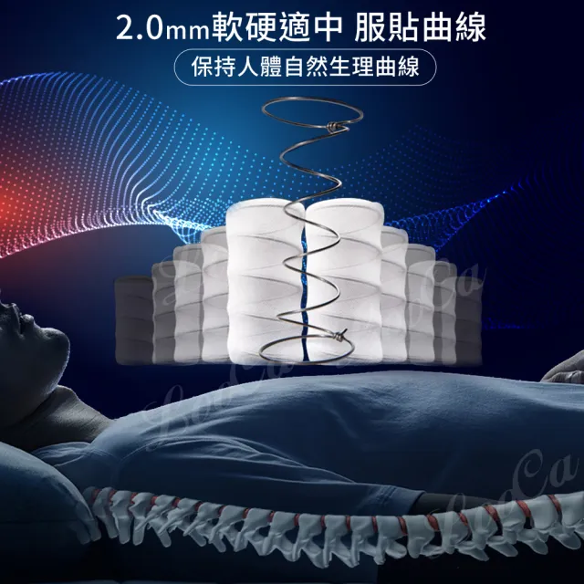 【LooCa】軟硬適中-防蹣抗菌+乳膠+雲端層獨立筒床墊(雙人5尺)
