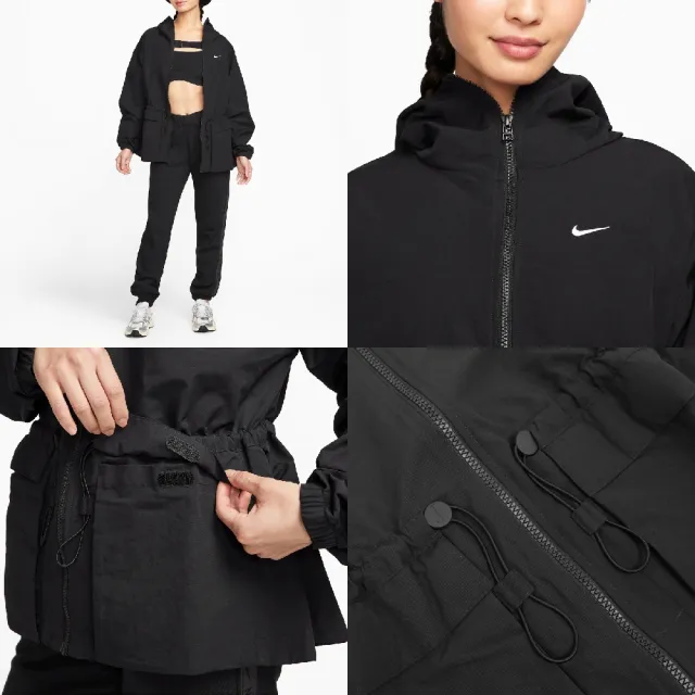 【NIKE 耐吉】連帽外套 NSW Everything Wovens 女款 黑 防潑水 抽繩 防曬 寬鬆 帽T 外套(FN3670-010)