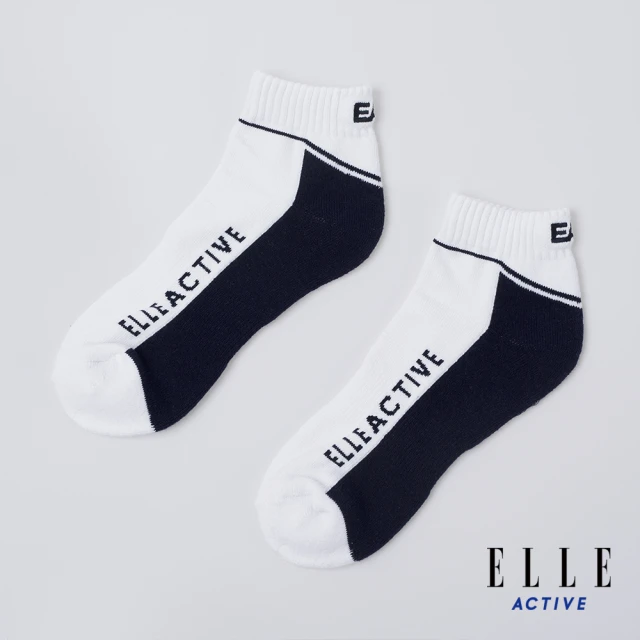 【ELLE ACTIVE】男女適穿 運動休閒短襪-深藍色(EA24M2FS101#39)