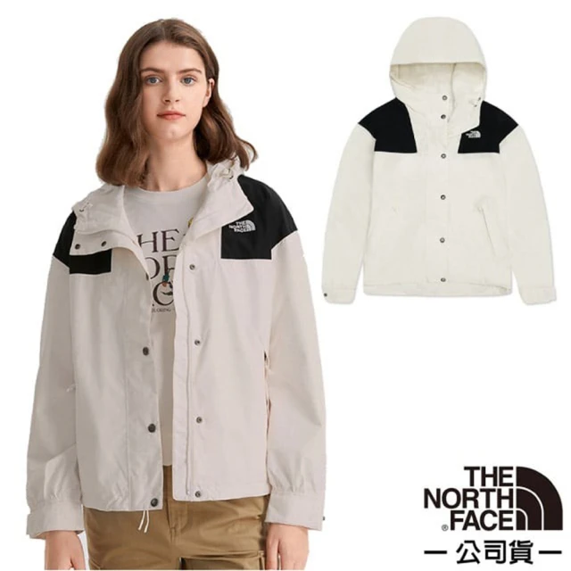 The North Face 女 3效能 防水透氣防風耐磨連帽外套_亞洲版型/夾克(7QSI-N3N 米白)