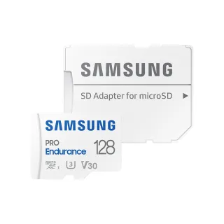 【SAMSUNG 三星】PRO Endurance microSDXC U3 V30 128GB 高耐用記憶卡 公司貨(寶寶/寵物/監控/行車紀錄器)