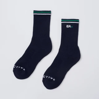 【ELLE ACTIVE】男女適穿 運動休閒中筒襪-深藍色(EA24M2FS202#39)