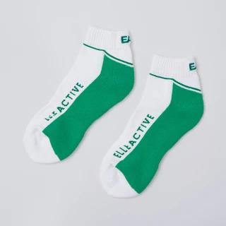 【ELLE ACTIVE】男女適穿 運動休閒短襪-綠色(EA24M2FS101#45)