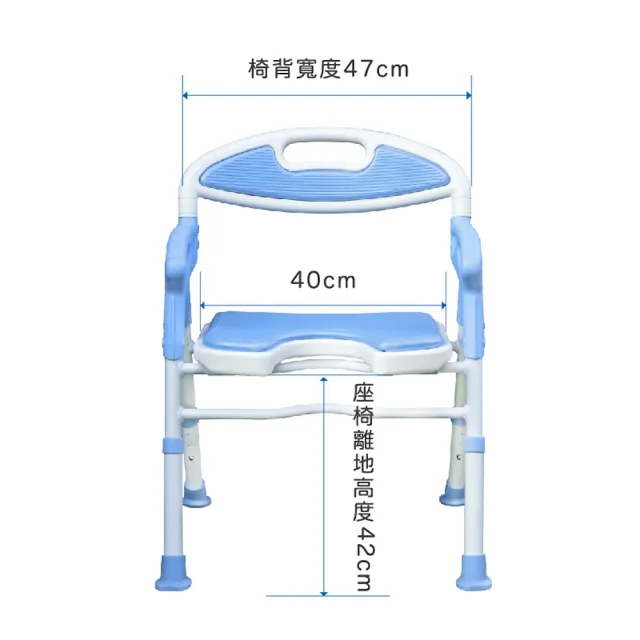 【Sunlus 三樂事】摺疊式軟墊洗澡椅U型坐墊