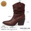 【TINO BELLINI 貝里尼】巴西進口時尚抓皺尖頭短靴FWUT005(焦糖)