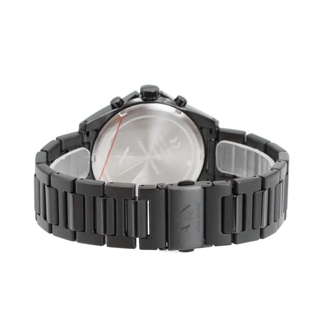 【A|X Armani Exchange】黑色系 三眼計時 不鏽鋼錶帶 手錶 男錶 42mm 母親節(AX2601)