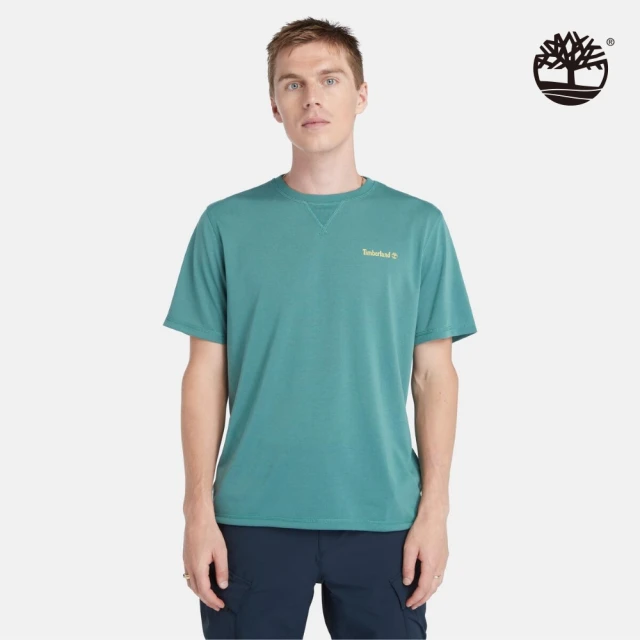 Timberland 男款藍綠色抗UV 短袖 T 恤(A5Y